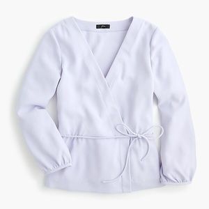J.Crew Petite Drapey crepe faux-wrap top size 4p